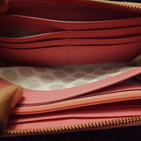Kate Spade Laurel Way Neda Zip Around Continental Wallet Pink - Picture 8 of 10